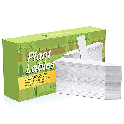 Kensizer 1000 Pcs 4 Inches Plastic Waterproof Plant Labels, Nursery Garden Stake Tags, Marker Labels Sticks for Potted Plants