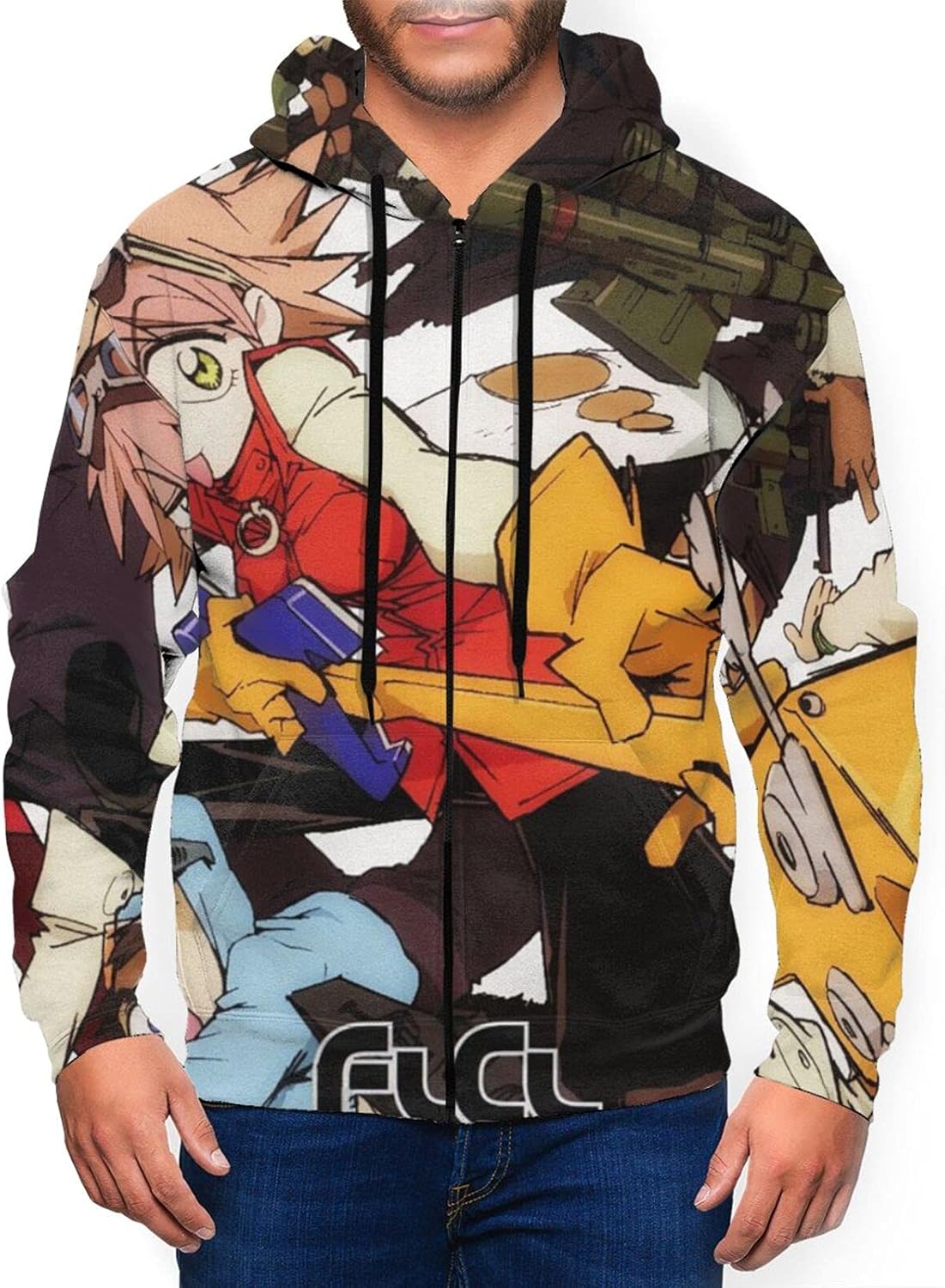 Amazon.com: Anime Flcl Fooly Cooly Hoodie Man'S Hooded Hoodie Pullover Cool Hooded Sweatshirts 