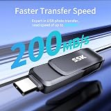 SSK 128GB USB C USB A Dual Drive 200 MB/s Read 150 MB/s Write Metal Swivel view 2