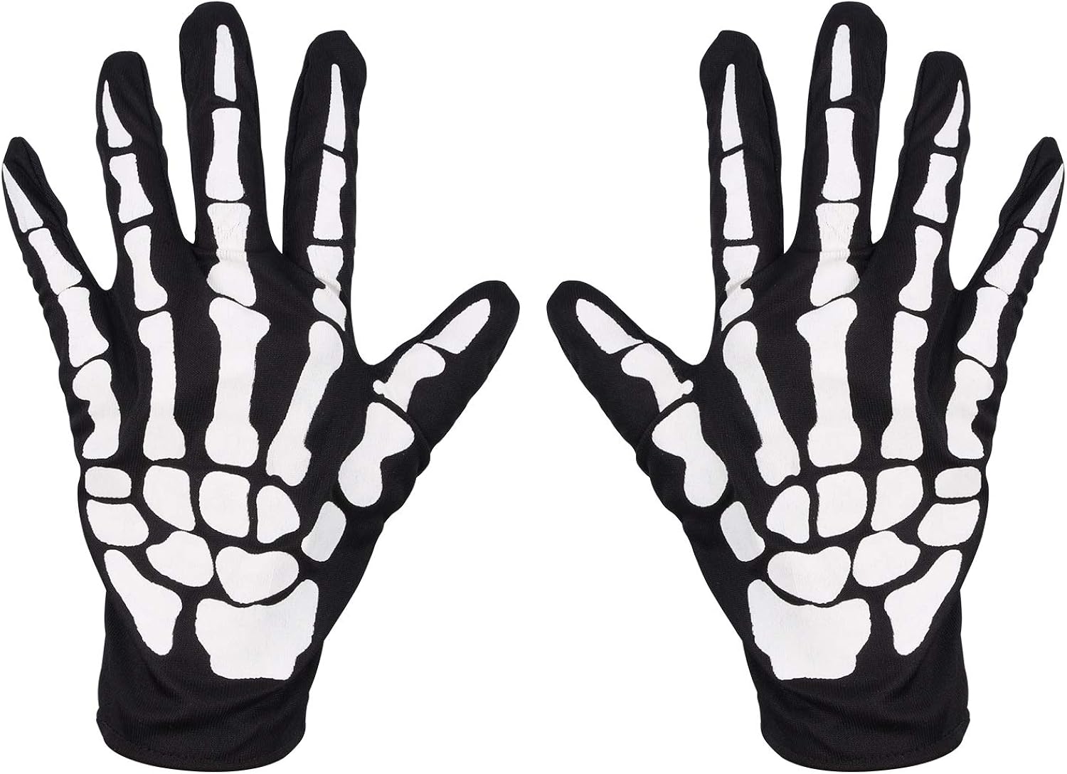 KAIMINGQIAN Halloween Accessories Gloves,Full Finger Skeleton Pattern Gloves: Clothing