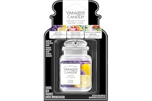 Yankee Candle Car Air Fresheners, Hanging Car Jar Ultimate Variety Pack, Neutralize Odours Up To 30 Days Each, 3 Count (Lemon