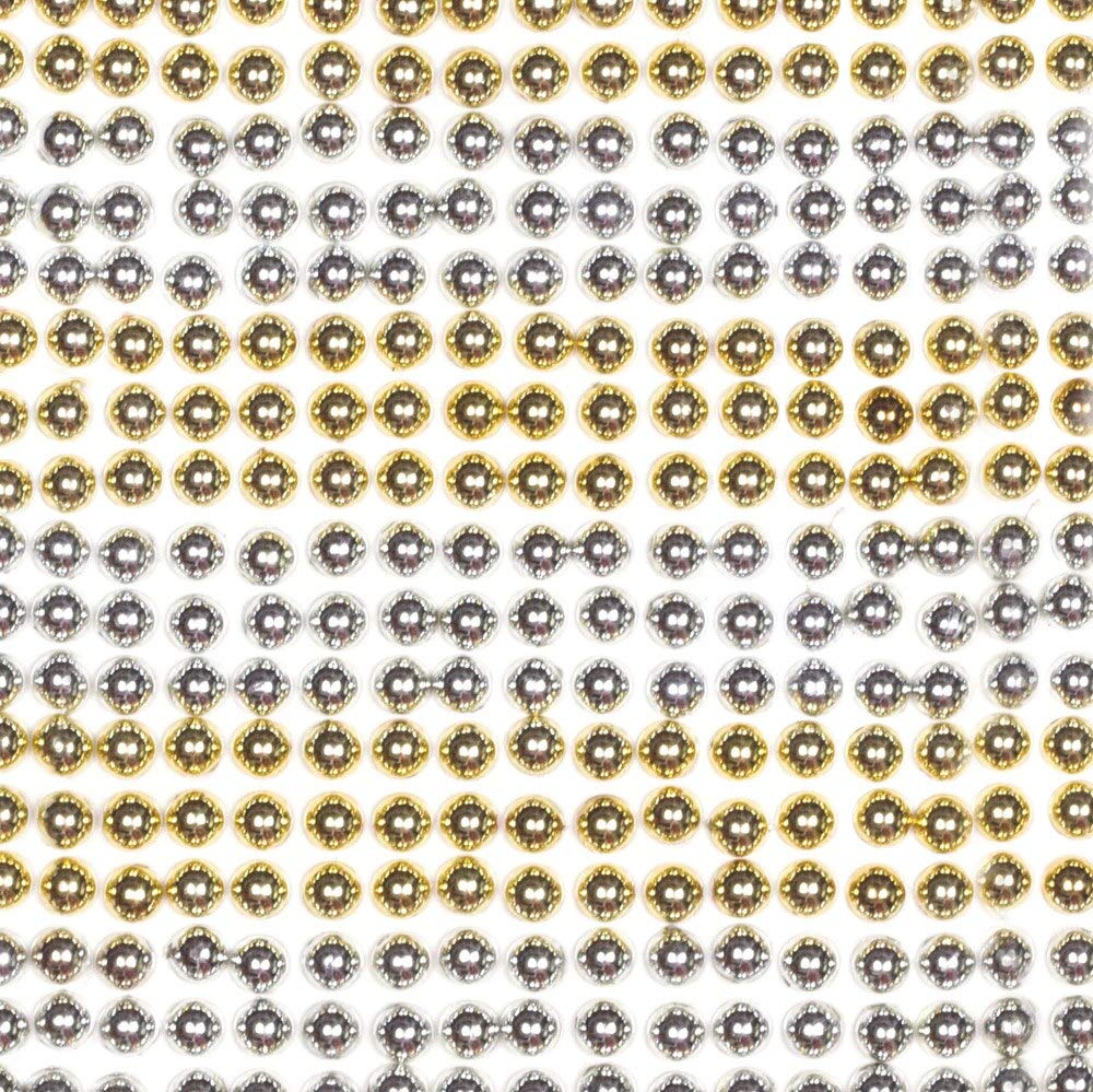 Baker Ross AT308 Gold & Silver Self-adhesive Pearls - Pack of 450, Arts and crafts for Kids
