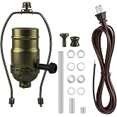 Mylvrek DIY Lamp Rewire Kit, Lamp Socket, Matching Cord, 8" Lamp Harp Set | DIY and Repair Lamp Kits for Do It Yourself (Bronze), Lamp Kit for Floor Lamps and Table Lamps (No Saddle Base)