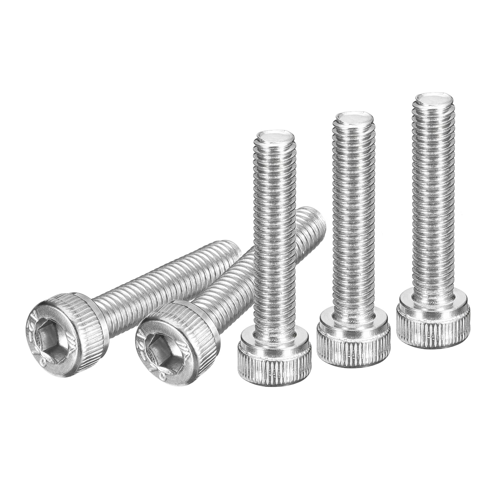 DTGN M5x25mm Socket Head Cap Screws Bolts, 50Pcs 304 Stainless Steel 18-8, Metric Machine Hex Socket Screw, Hex Drive, Bright Finish, UNC Coarse Thread Fully Threaded