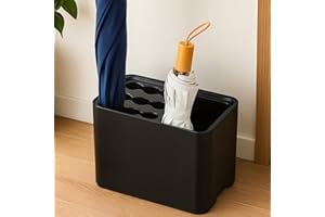 Threehoney Can Store 15 Umbrella Holder for Entryway Corner with Drip Tray, Umbrellas Stand Rack Space Saving Storage Organizer, Compact Umbrella Holder Indoor for Home Office Decor(Black)