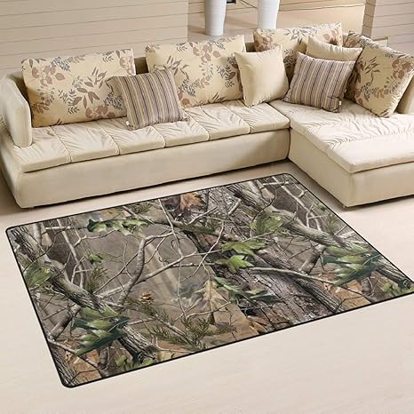 Leisisi Realtree Camo Background Area Rugs Modern Non Slip Floor