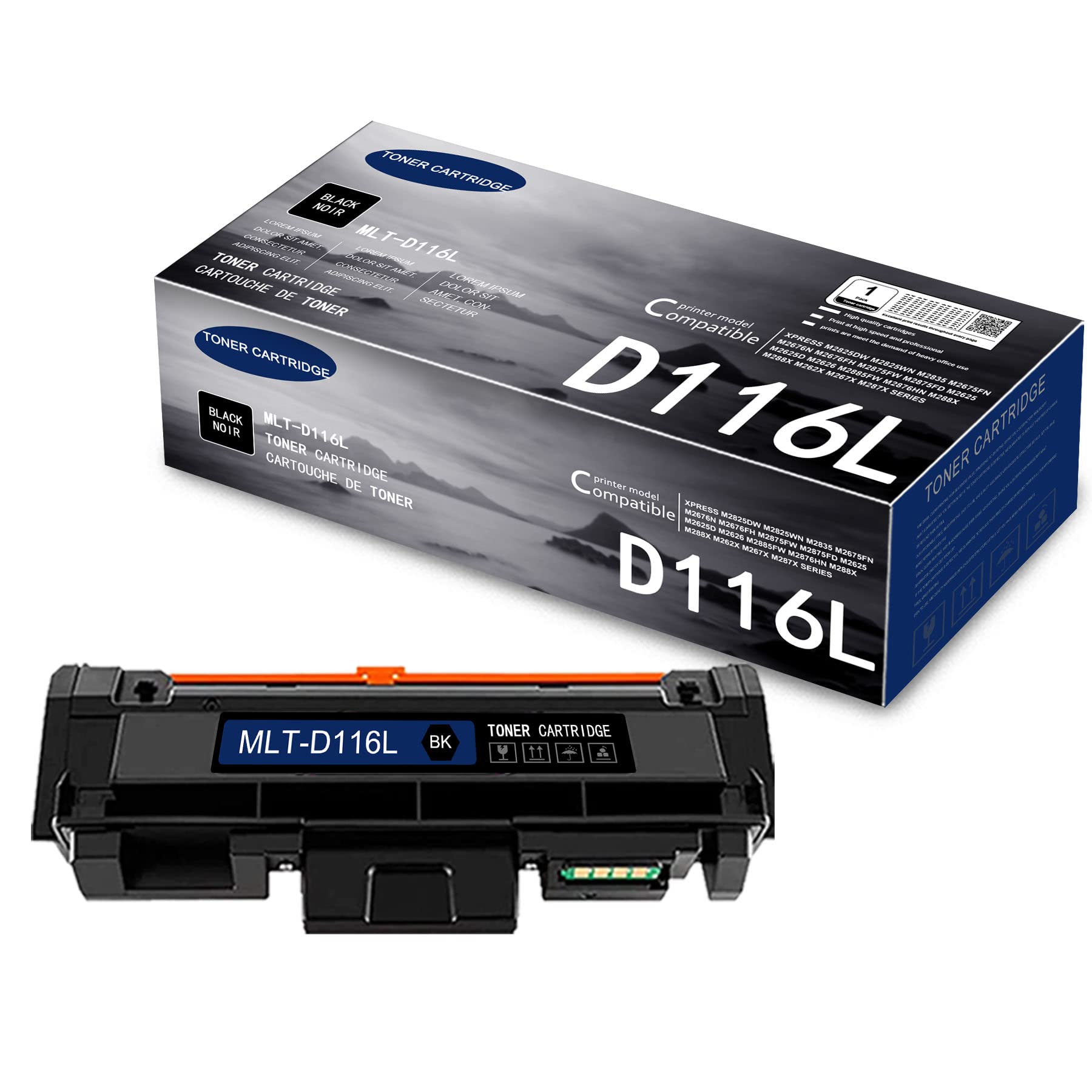 Photo 1 of [1-Pack, Black] MLT-D116L D116L Toner Cartridge Compatible Replacement for Samsung Xpress M2825DW 2825WN 2835 675FN 2676N 2676FH 2875FW 2875FD 2625 2625D 2626 2885FW 288x 262x 287x Printer