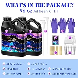 Bsrezn Epoxy Resin Kit - 96 oz with Pumps, 1:1 Mix