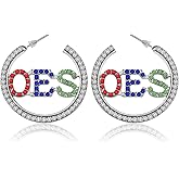 Order of The Eastern Star Sorority Gift Rhinestone OES Sorority Earrings OES Symbol Jewelry for Women Sisterhood