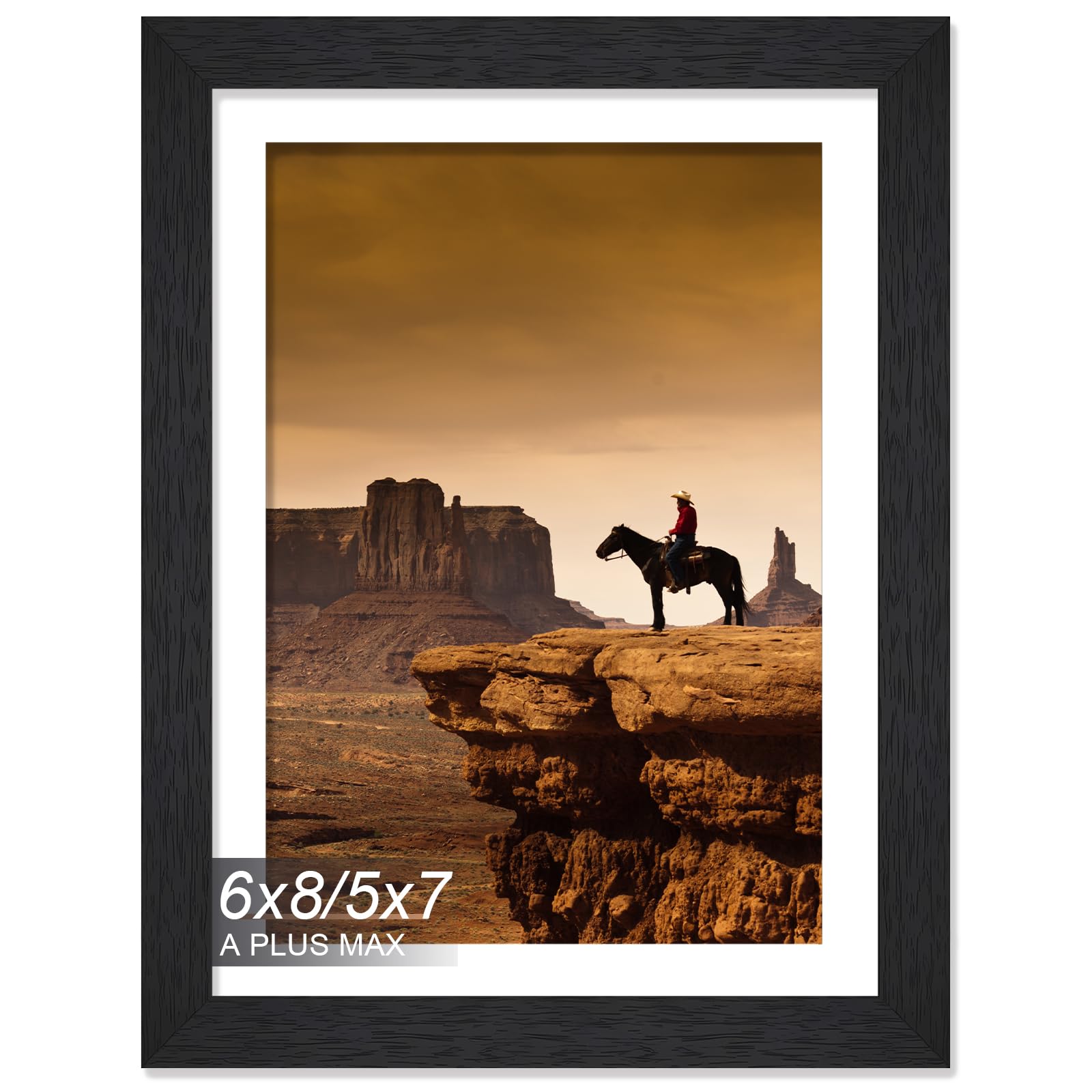 A PLUS MAX 6x8 Picture Frame, Engineered Wood Frame