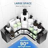 PKBD Corner Shower Caddy 3 Pack No Drilling Rustproof Stainless Steel Black view 3