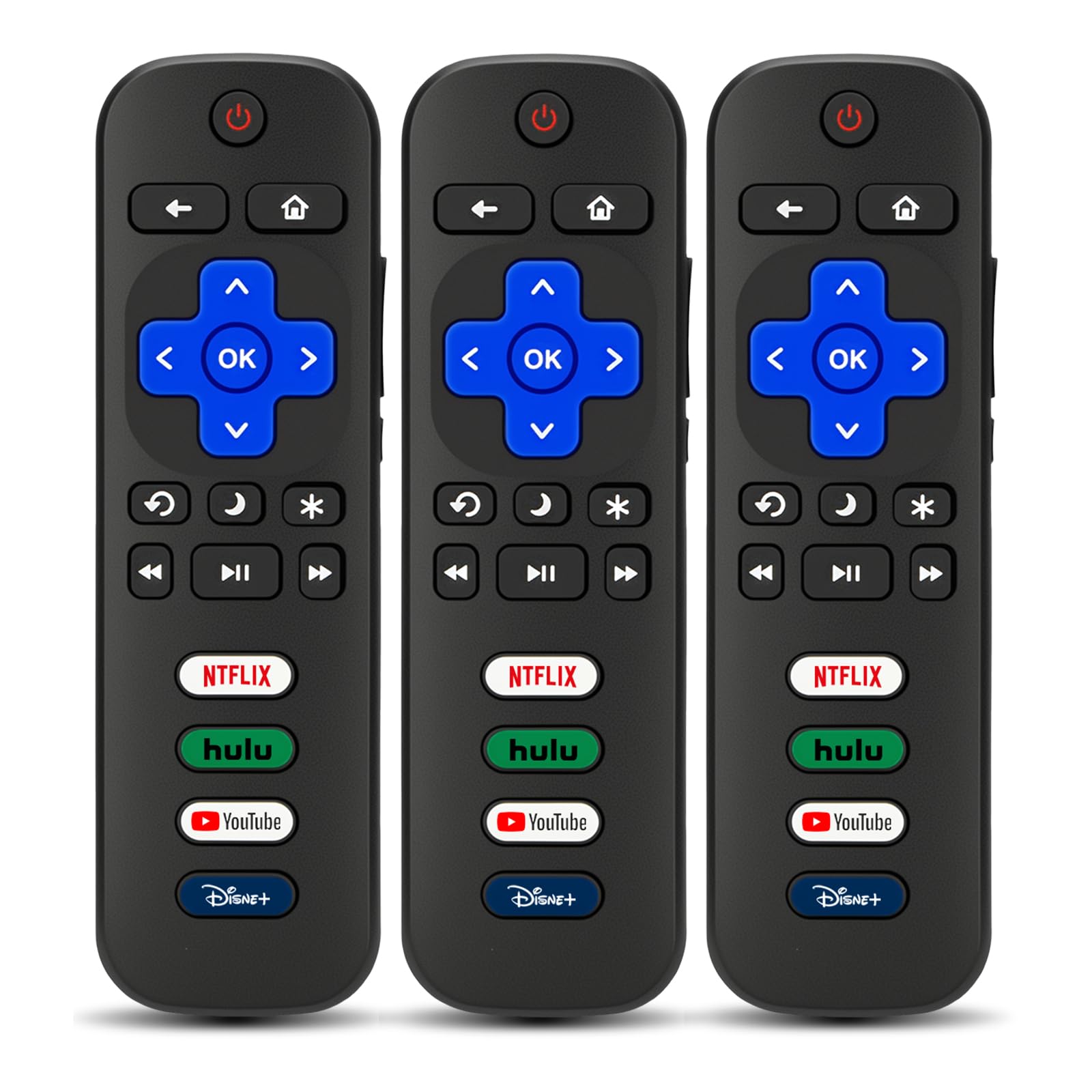 Photo 1 of (Pack of 3) Replacement Remote Control for Roku TV, Compatible with TCL Roku/Onn Roku/Hisense Roku/Westinghouse Roku/Sharp Roku/Philips Roku Smart TV