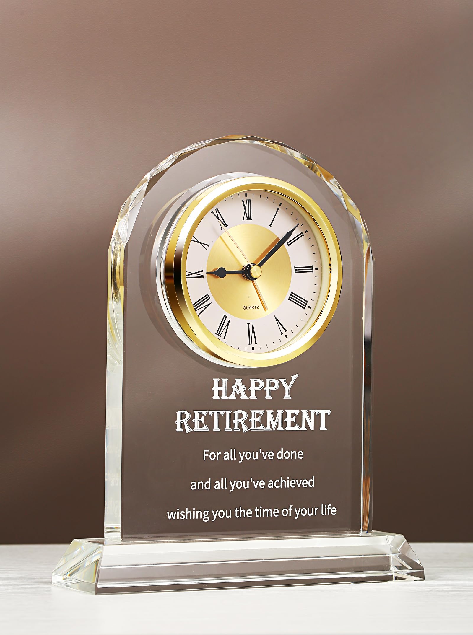 WinTaim Crystal Retirement Alarm Clock Gifts for Men Women, Happy Retirement Plaque for Coworkers, Boss, Going Away Gift for Retired Friends, Farewell Goodbye Presents for Doctors Nurses Teacher