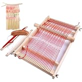MIKIMIQI Wooden Multi-Craft Weaving Loom Large Frame 9.85 x 15.75 x 1.3inches to Handcraft for Kids