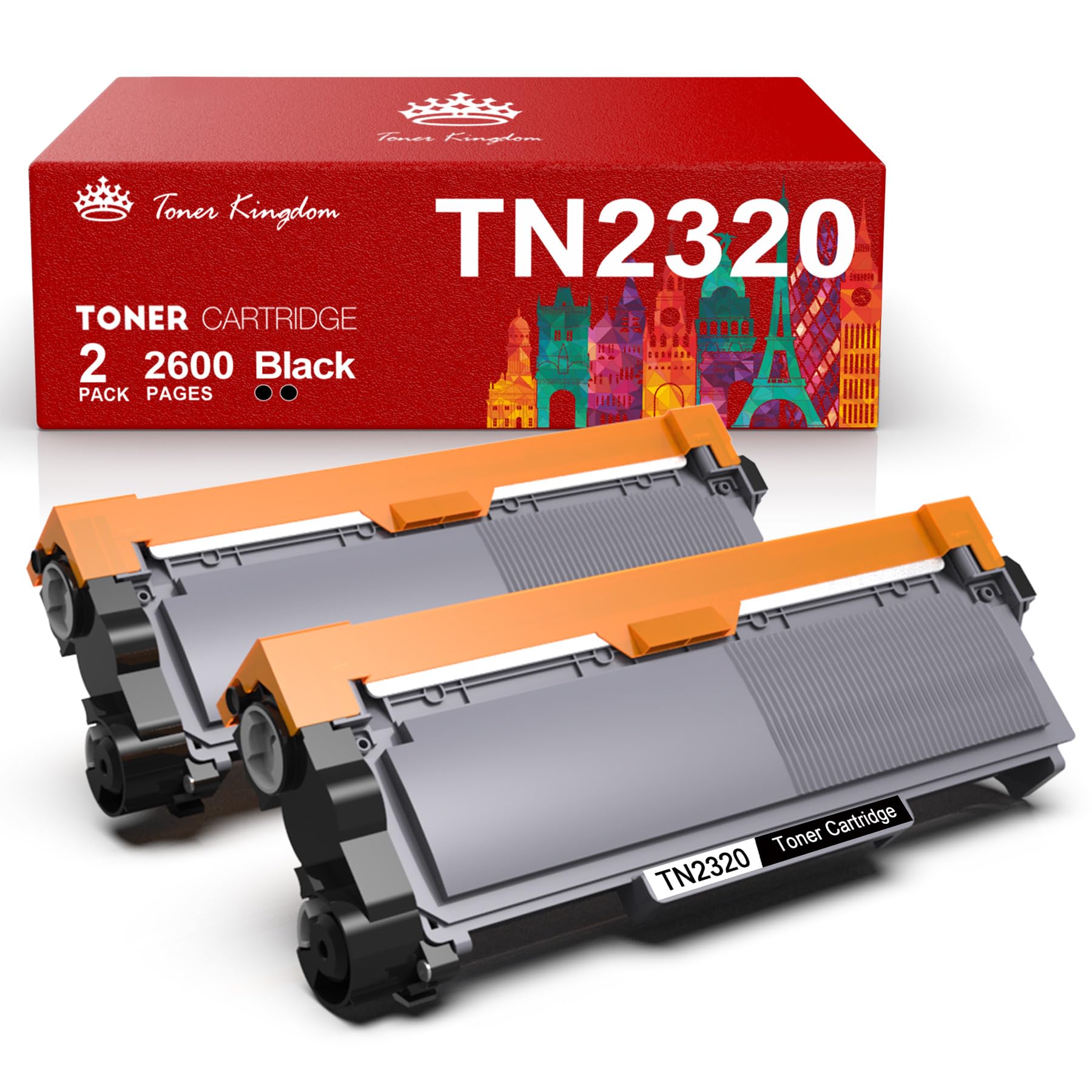 Toner Kingdom Compatible Toner Cartridge Replacement for Brother TN2320 for MFC-L2700DW MFC-L2700DN MFC-L2740DW MFC-L2720DW DCP-L2500D DCP-L2520DW HL-L2340DW HL-L2300D HL-L2365DW (Black, 2-Pack)