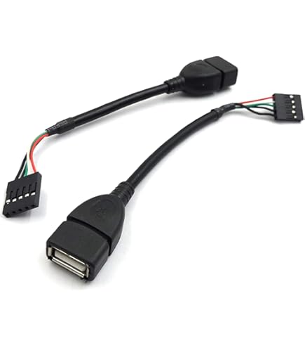 1ft USB 2.0 Panel Mount Cable - Motherboard Header To USB A Female Adapter
