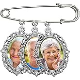 Wedding Boutonniere Photo Charm Bouquet Pin Lapel Mother of the Bride Groom with Photo Resizing Software