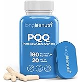 LongLifeNutri PQQ 20mg - 180 Vegetarian Capsules, Pyrroloquinoline Quinone, 6-Month Supply, Supplement for Daily Energy & Mental Performance, GMP Certified, Made in USA