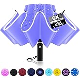 Trenovo Windproof Automatic Inverted Umbrella – Compact Folding with Sun UV Protection, Portable Travel Umbrella for Car & Backpack
