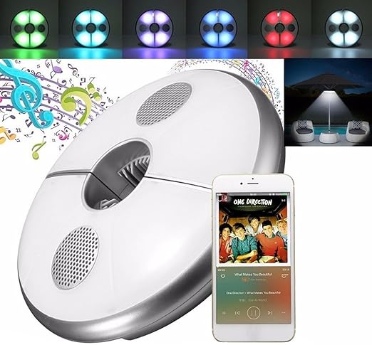 parasol with solar lights and bluetooth