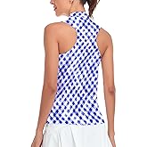 Women Racerback Sleeveless Golf Polo Shirts Collarless Tennis Tops Quick Dry Athletic Tank Tops