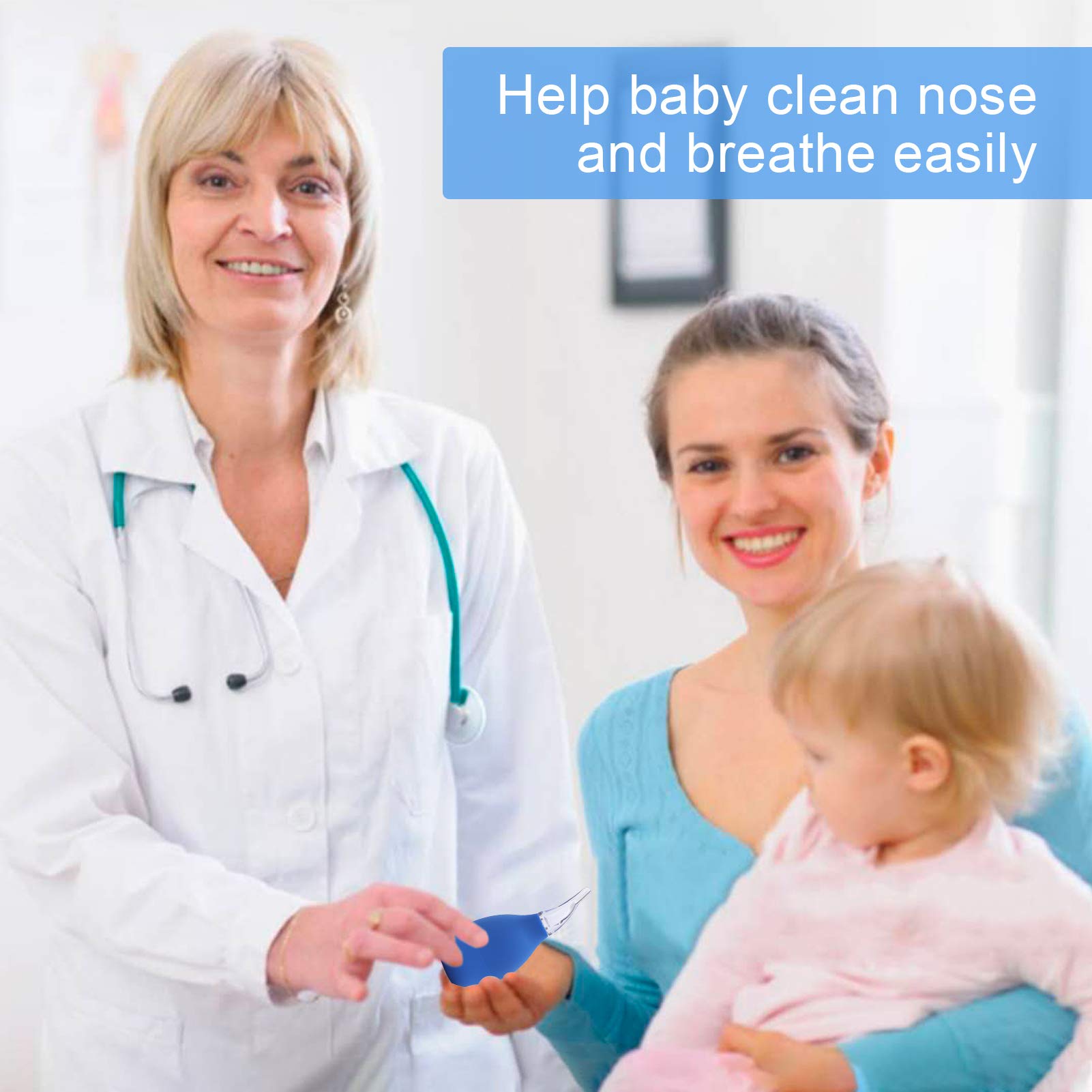 Lamoutor 4Pcs Premium Nasal Aspirator Nose Suction Bulb for Baby