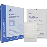 NBLEISHI Sterile Non Woven Island Wound Dressing 4 X 6 inch,Extra Large Cover with Adhesive Bordered Gauze Pads,Breathable and High Absorbent Non-Stick Center pad,Latex Free, 15 Individually Pack