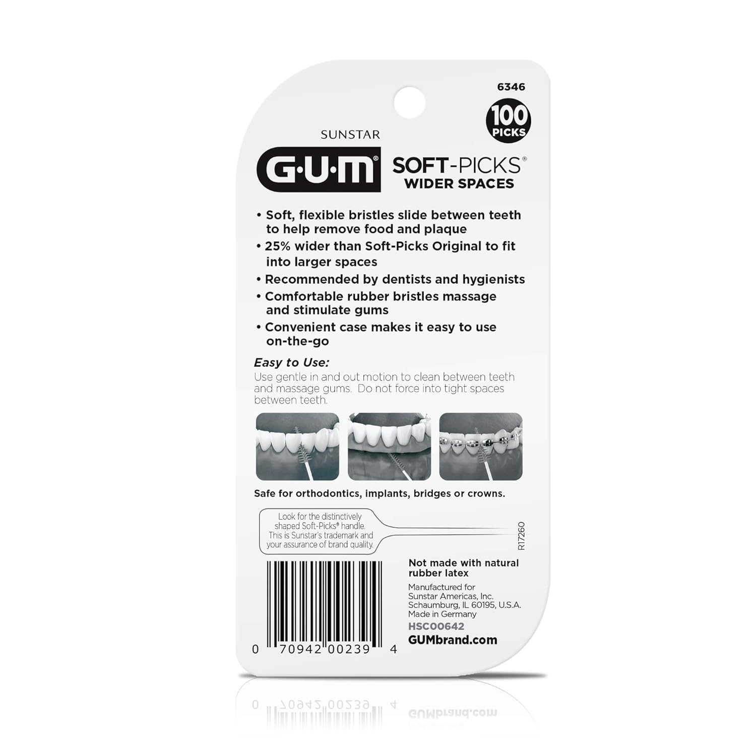 GUM Soft-Picks Wider Spaces Dental Picks, 100 Count: Industrial & Scientific
