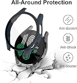Jvchengxi 2 Pack Case for Samsung Galaxy Watch 4 44mm Screen Protector PC Bumper view 4