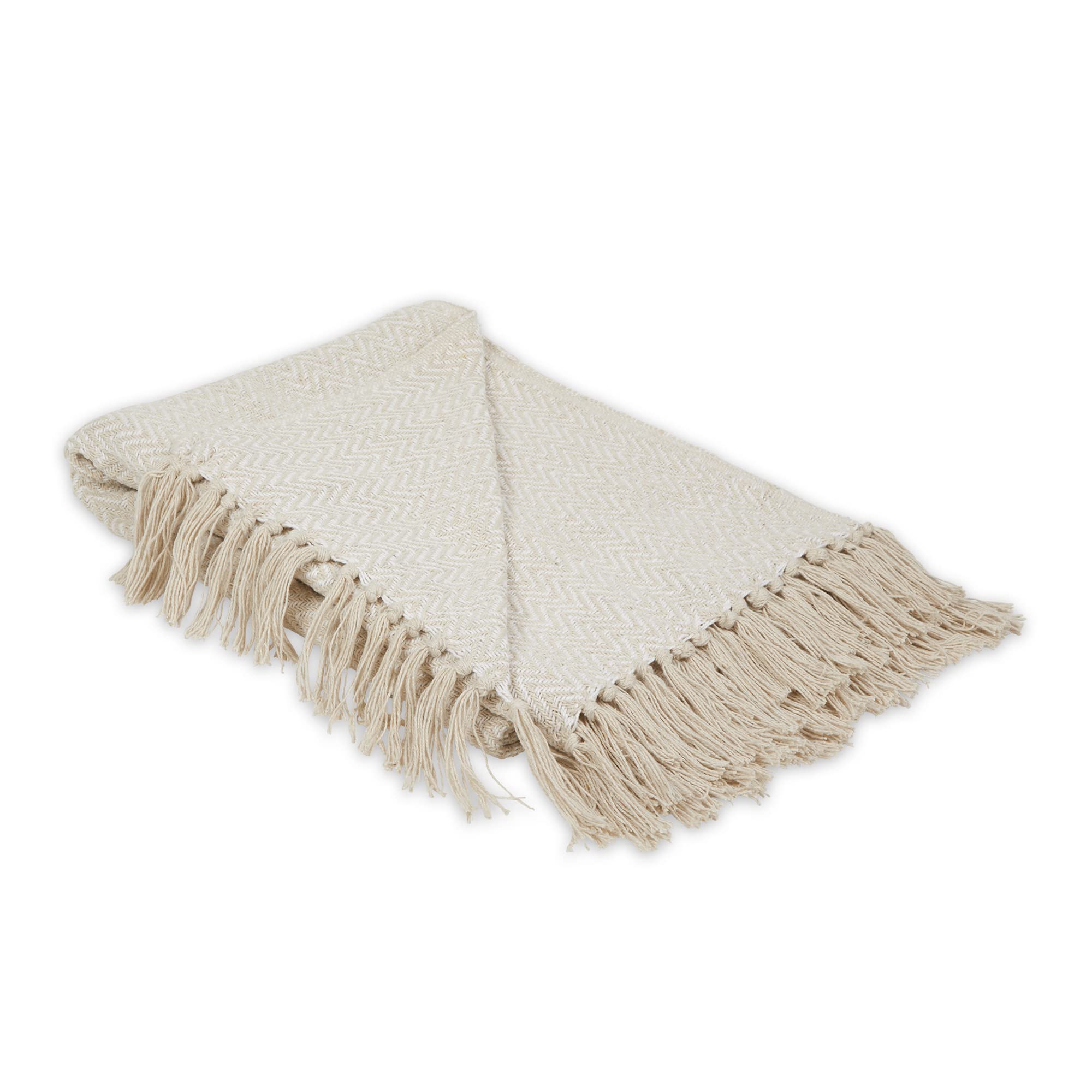 DII Chevron Throw Collection Handloomed Cotton, 50x60, Off-White