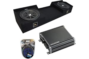 HARMONY AUDIO Compatible with 1999-2006 Chevy Silverado Ext Cab Truck Kicker Bundle Comp C12 Dual 12" Sub Box Enclosure & CXA800.1 Amp