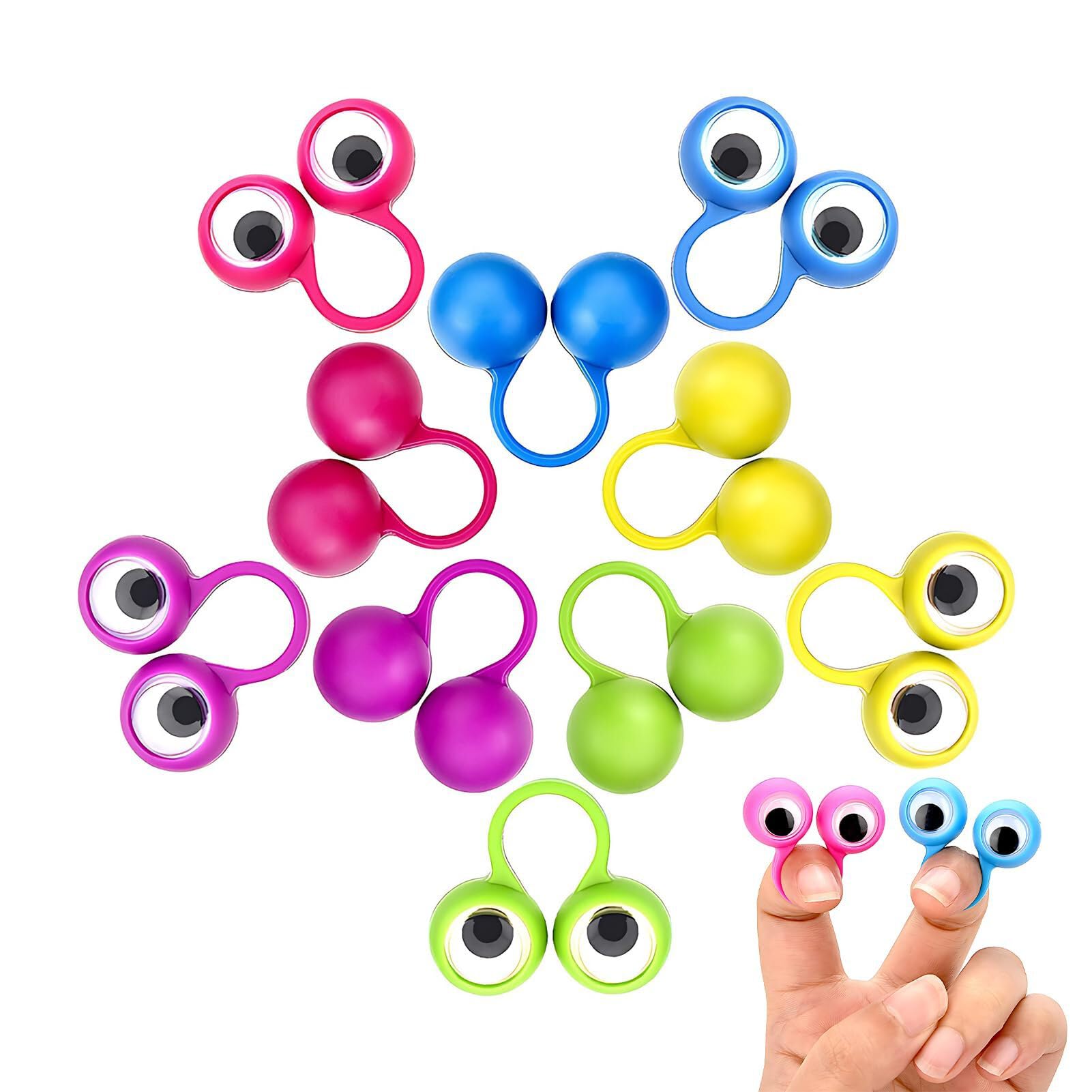 Eye Finger Puppet - 30 Pcs Large Eye Finger Puppet Many Kind of Color for Horror Themed Halloween Party or Children Day Favor Goodie Bag Stuffer