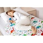 Lynmark® Potty Training Mattress Protector Pee Pads for Kids - Waterproof Toddler Bed Wetting Mat for Toilet Training - Non-Slip Washable Bedwetting Topper Absorbs Up to 2000ml - 35" x 33", Dinosaur