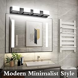 Tipace 4 Lights Modern Black Vanity Light Up and