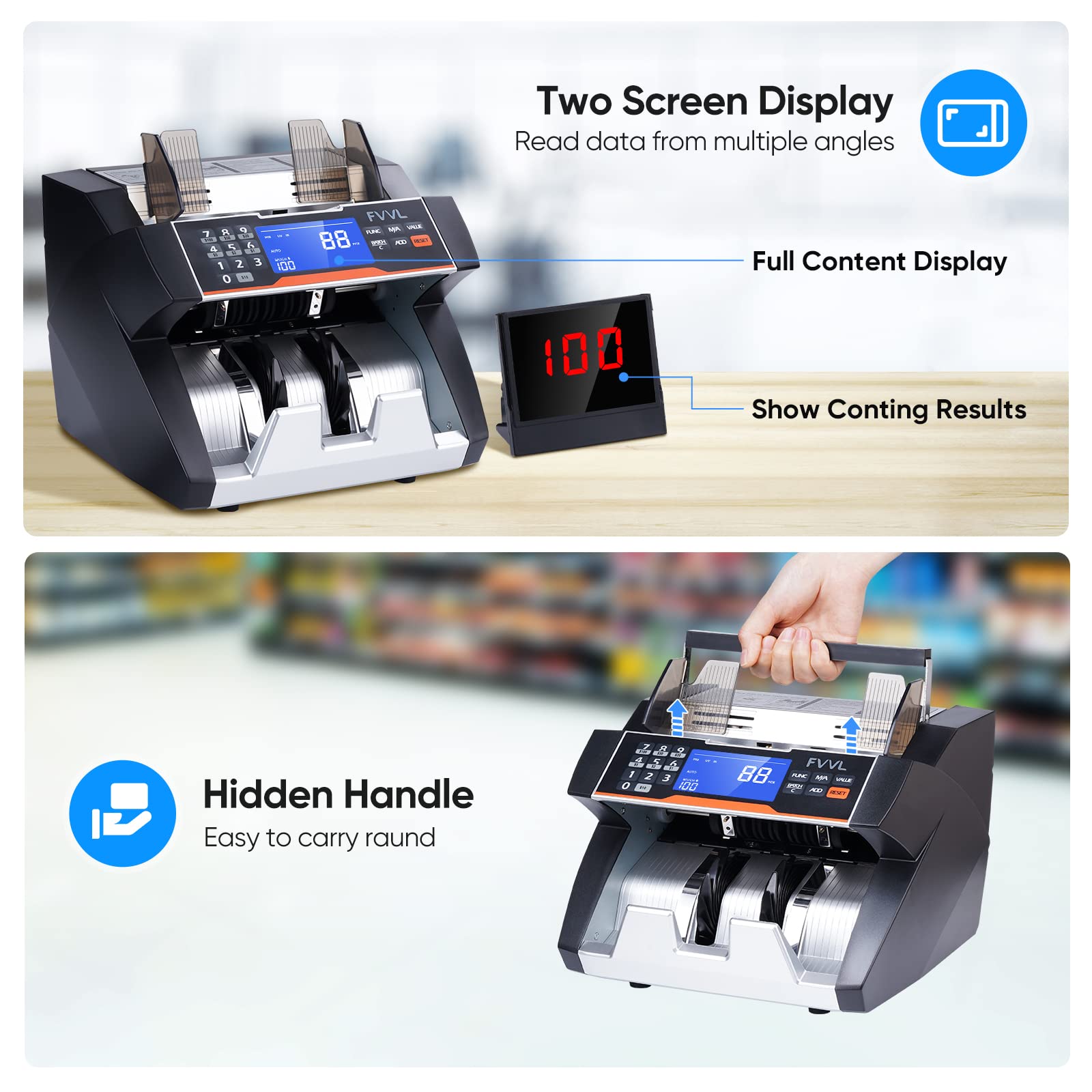 Mua FVVL Money Counter Machine - Bill Counter Portable, Add with Batch ...