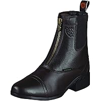 Boots zippées à lacets en cuir marron femme | La Halle