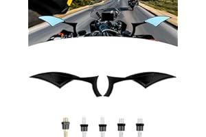 FASTMOMENT Motorcycle Mirrors CNC Aluminum Alloy Motorcycle Rear View Mirrors Black 8mm/10mm Motorcycle Blade Rear View Side Mirrors for Most Motorcycles, Cruisers, Street Bikes and Choppers