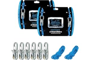 GENERIC Rope with Roller Tensioner for Easy Secure Tying, 6-Pack Paracord Adjusters, Rope Tightening Tool & Tensioner for Camping, Boating Tie-Down Tool with Locking Buckle, Easy Pull Release Tie Down Kit