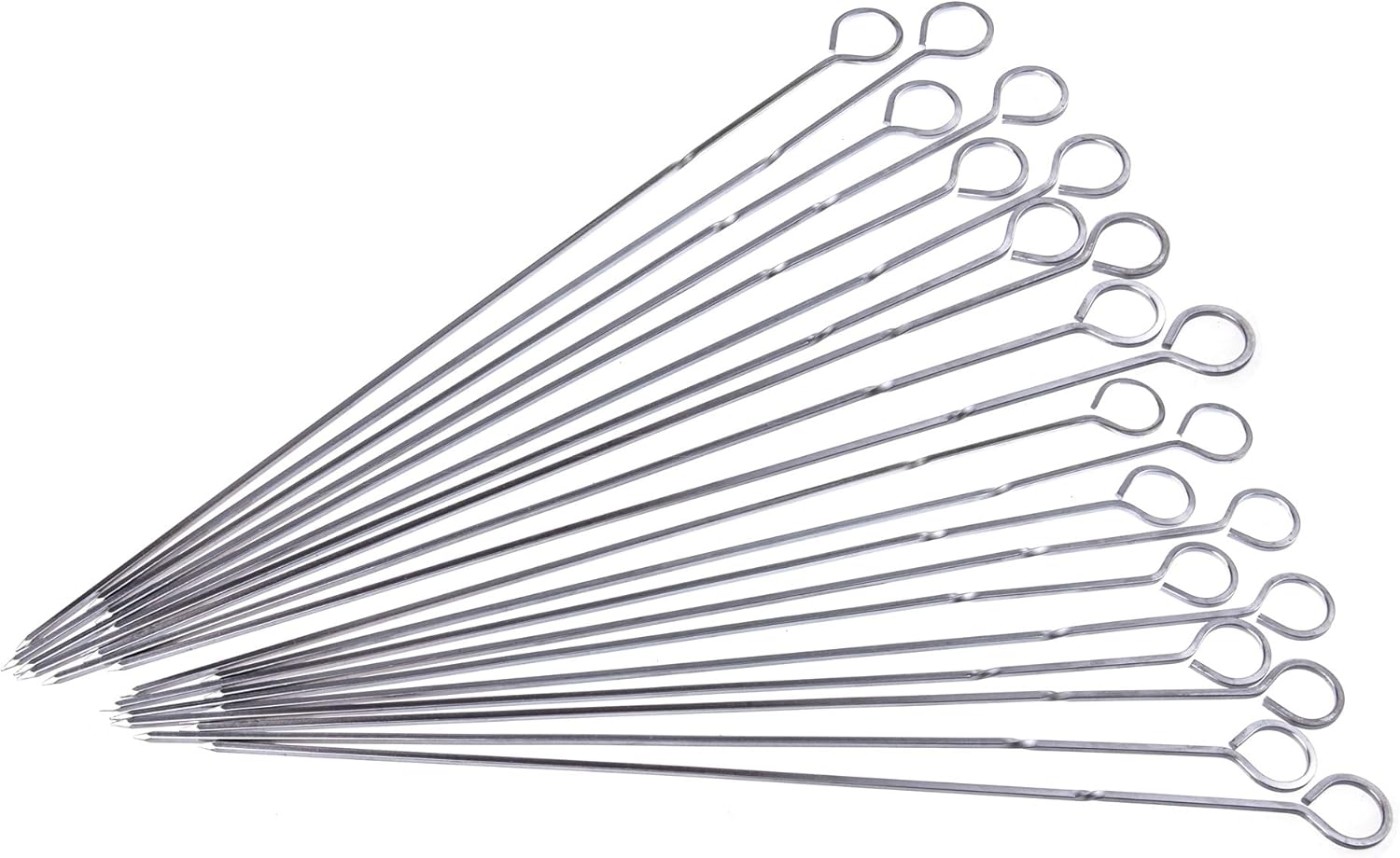 IMEEA® Kabob Skewers 15" Stainless Steel BBQ Barbecue Skewers Metal