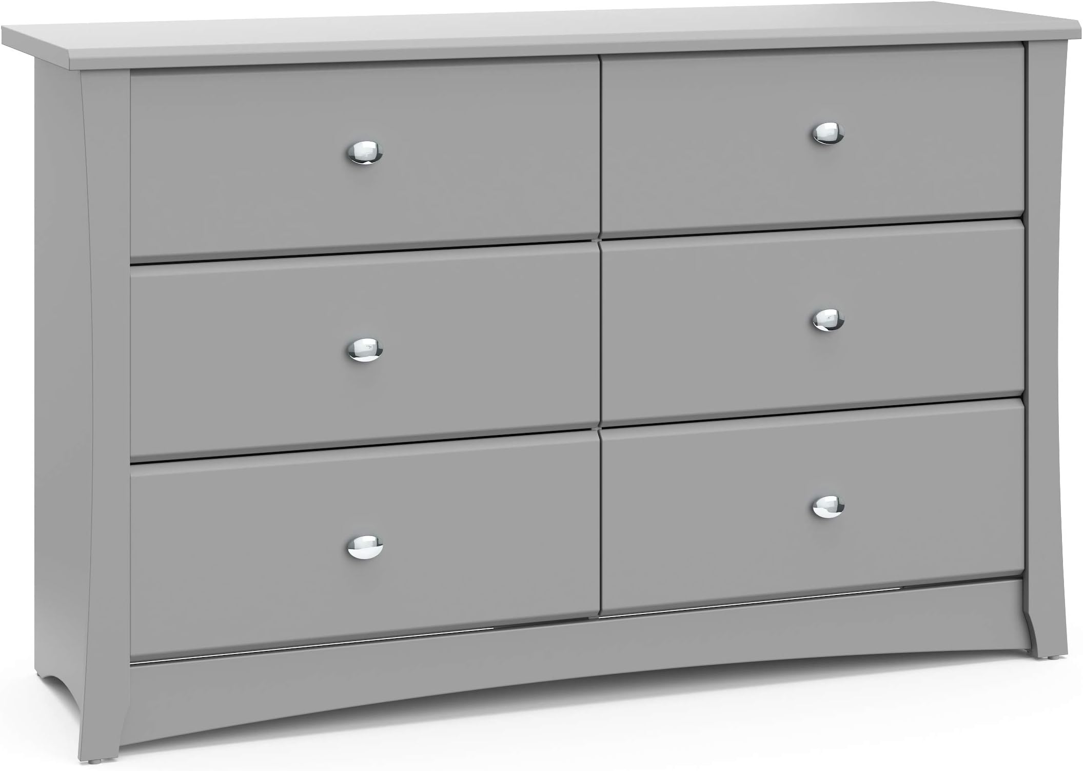 Storkcraft Crescent 6 Drawer Double Dresser (Pebble Gray) GREENGUARD