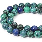 Siomia 45pcs 8mm Natural Phoenix Lapis Lazuli Gemstone Beads Energy Healing Crystal Round Loose Stone Beads for Jewelry Making, DIY Bracelets Necklaces