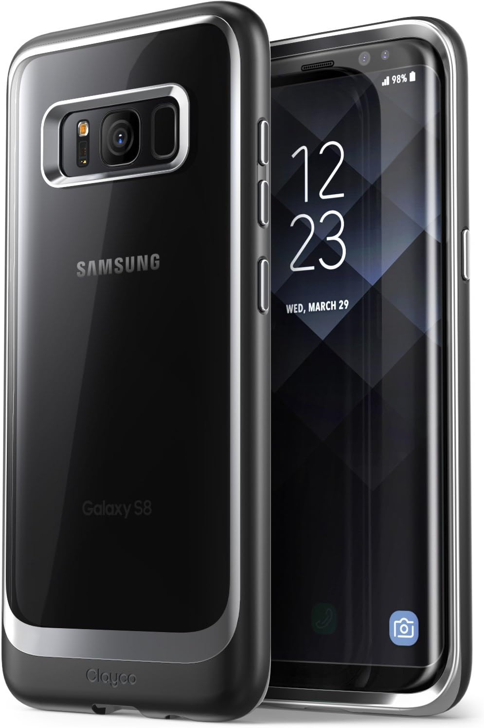 Samsung Galaxy S8 Case, Clayco [Iris Series] Premium Hybrid Protective Clear Case for Samsung Galaxy S8 2017 Release (Black)