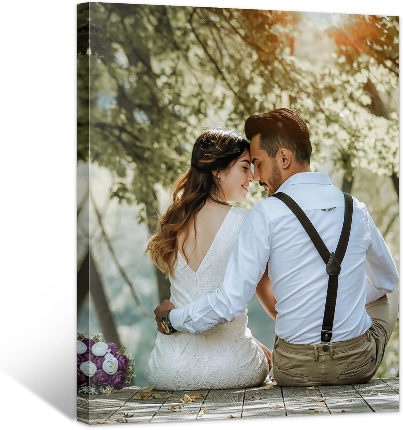 Wall Décor - WEGA Custom Canvas Prints with Your Photos (Framed 8X10) Upload Your Image/Photo-Custom Personalized Photo Gifts to Canvas,Wall Art Canvas Printing Gifts for Pets Family Baby Wedding