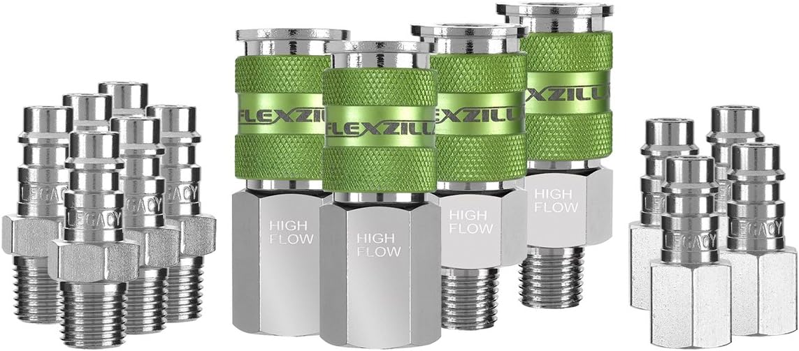 Flexzilla Pro High Flow Coupler & Plug Kit (14 Piece), 1/4" NPT - A53458FZ - - 