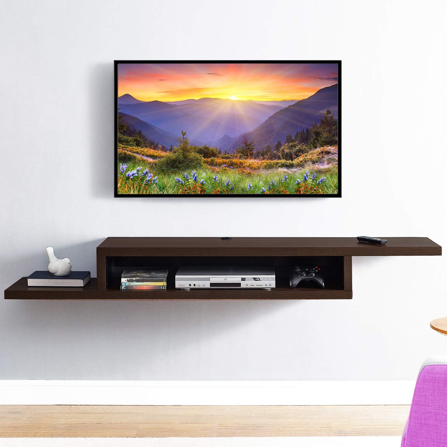 Aart Store Wooden TV Entertainment Unit Wall Mounted Perfect for