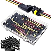 Twippo 6 Kit 16 AWG 3 Pin Connector Car Waterproof Wire Connectors 3 Pin Automotive Electrical Connectors Quick Disconnect 3 