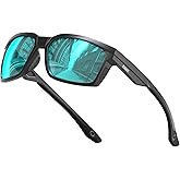 ATTCL Polarized Sunglasses Men Fishing: Square Lightweight TR90 Frame UV400 Protection Secure for Driving Golf Sports