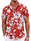 COOFANDY Mens Summer Striped Shirts Button Down