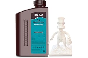 SUNLU 3D Printer Resin, Strong Durable Nylon Like 3D Resin for LCD DLP SLA Resin 3D Printers, 395-405nm UV Light Curing 3D Printing Liquid Photopolymer Resin, Good for Functional Parts, 1000g, White