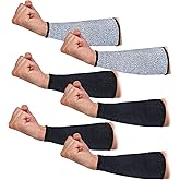 Naturahand 3 Pair Cut Proof Arm Sleeves Thin Skin Protection for Cooking Construction Woodwork Gardening Forearm Guards Men Women